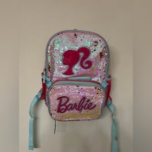 Barbie Pink and Aqua Sequin Kids Backpack